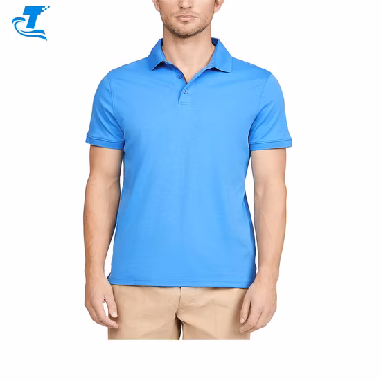 Polo T pour hommes en coton liquide double mercerisé personnalisé
